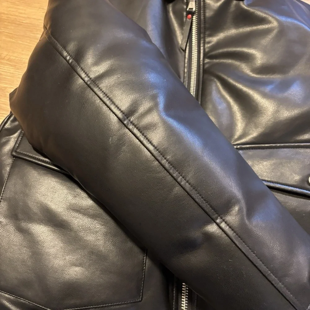 Robert Graham SAMPLE Bomber Jacket Men's M Black Faux Leather Fall 2024 RGF24R19